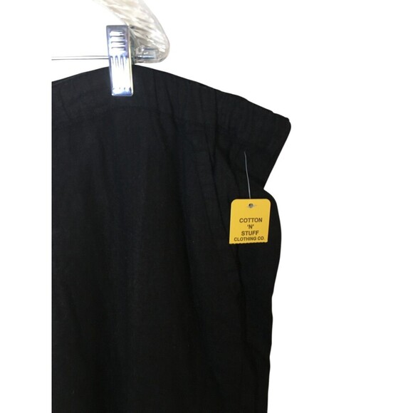 Allen Allen Pants Women's Size 2X Black Drawstring 100% Linen - Picture 4 of 6